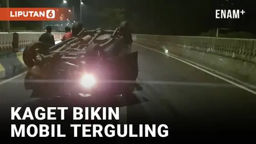 VIDEO: Waduh! Mobil Terguling Gara-Gara Sopir Kaget