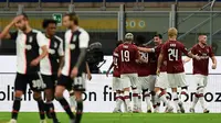 Juventus kalah 2-4 dari AC Milan pada lanjutan Serie A di Stadion San Siro, Rabu (8/7/2020) dini hari WIB. (AFP/Miguel Medina)