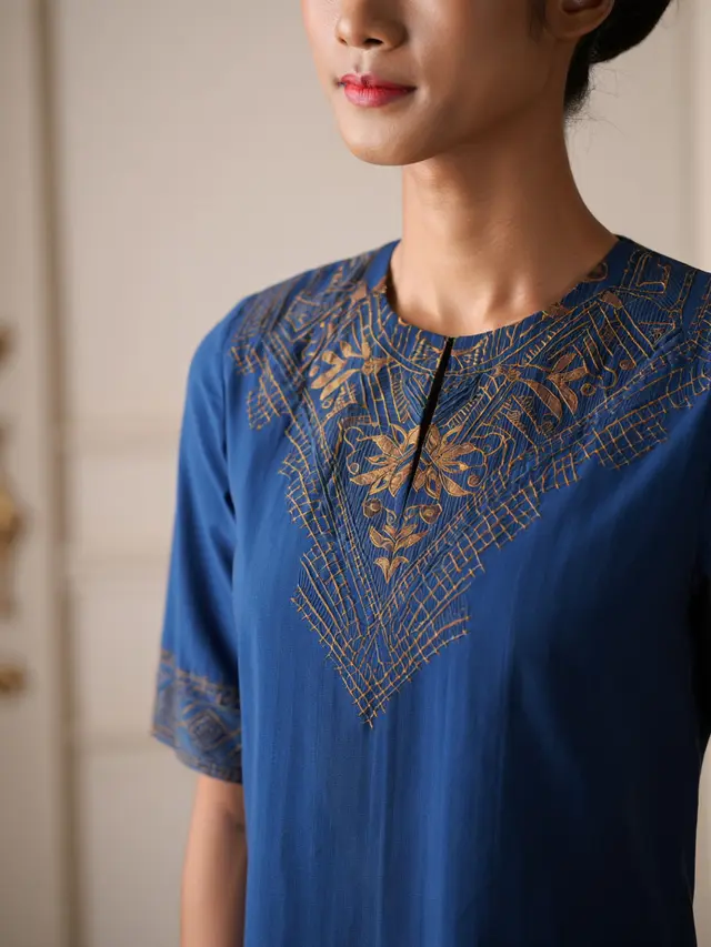 Dress Batik Puffy Sleeve Elegan