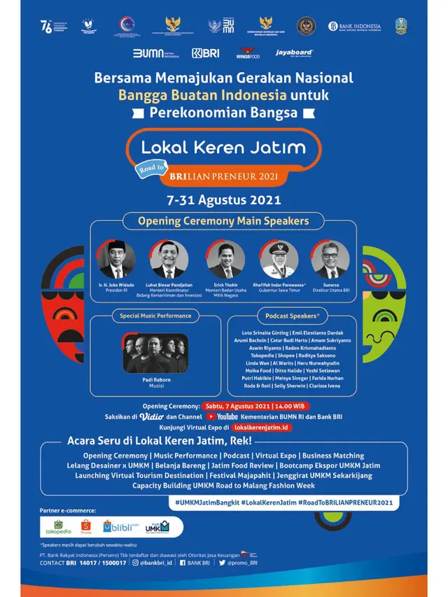 Saksikan Pembukaan Virtual Lokal Keren Jatim Road to BRILIANPREUNER 2021