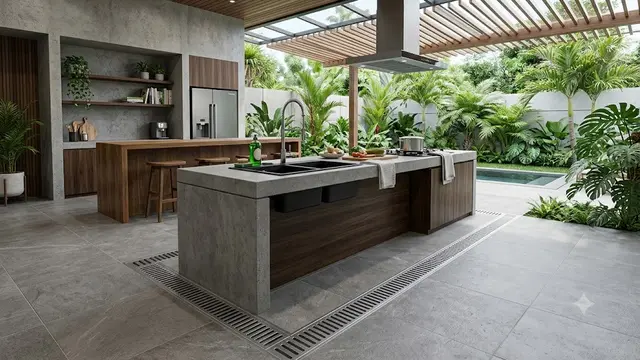 Model Saluran Air untuk Dapur Semi Outdoor agar Cepat Kering