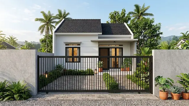 Gerbang Besi Hollow Minimalis