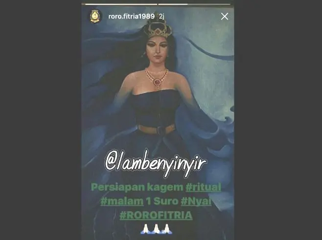 Roro Fitria jalani ritual malam satu suro (Foto: Instagram Lambenyinyir)