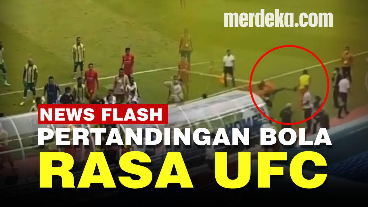 VIDEO: Baku Hantam di Liga 2 Indonesia, Satu Pemain Dikejar Sampai Putari Lapangan