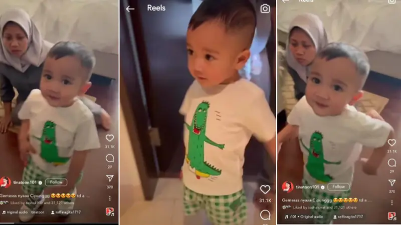 Tina Toon Mengunggah Video yang Memperlihatkan Rayyanza Malik Ahmad Alias Cipung Anak Raffi Ahmad yang dengan Lancar Menyanyikan Lagu Anak-Anak Miliknya Berjudul Bolo Bolo (instagram.com/tinatoon101)