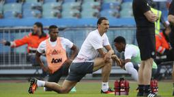 Laga melawan Galatasaray menjadi debut Zlatan Ibrahimovic di Manchester United, pasca memutuskan hijrah dari PSG. (AFP/TT News Agency) 