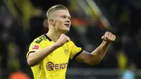 5. Erling Braut Haaland (Borussia Dortmund) - Haaland mempunyai catatan yang sangat mengesankan Liga Champions musim ini. Haaland berhasil mencetak rekor sebagai pemain muda berusia 19 tahun yang telah mencetak 10 gol dalam empat pertandingan. (AFP/Ina Fassbender)