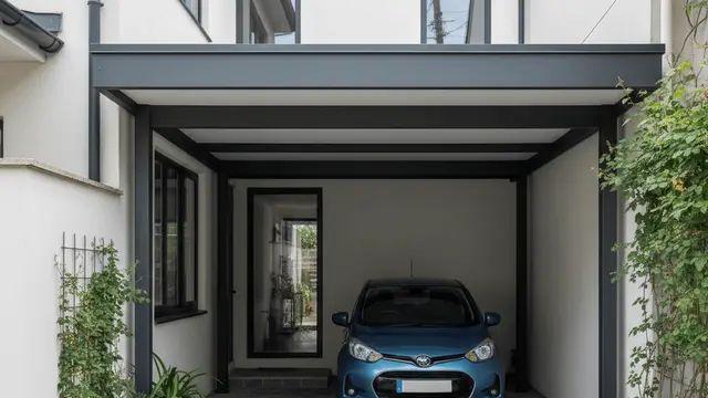 Model Carport Rumah di Gang Sempit by Gemini