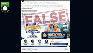 Cek Fakta Liputan6.com menelusuri klaim link pendaftaran tunjangan kesejahteraan pensiunan dari Taspen.