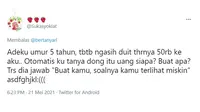 Cerita Netizen Kocak. (Sumber: Twitter/ @Paneelablue)