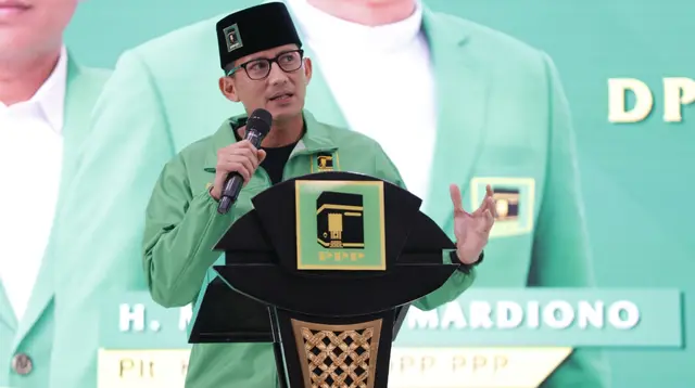 Ketua Badan Pemenangan Pemilu (Bappilu) DPP PPP Sandiaga Uno hadir dalam Bimtek anggota DPRD PPP seluruh Indonesia, di Hotel Mercure Ancol, Sabtu (21/10/2023) (Istimewa)
