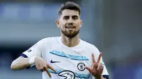 Gol semata wayang pada laga tersebut dicetak oleh Jorginho pada menit 45+9. Pemain asal Italia itu mencatatkan namanya di papan skor lewat eksekusi penalti. (AP/Jon Super)