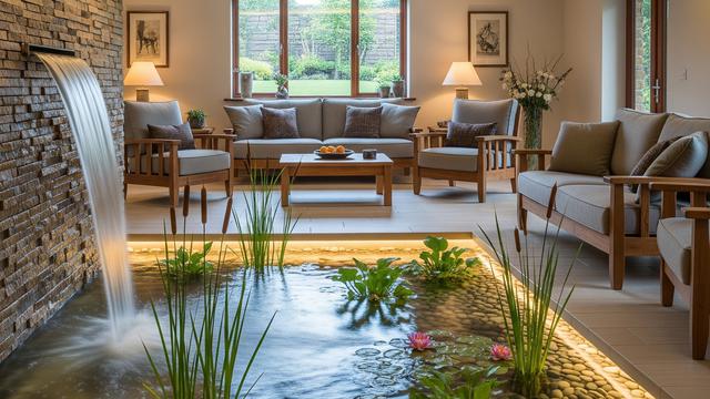 Dekorasi Ruang Tamu dengan Elemen Air