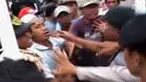 Ketegangan makin jadi saat sejumlah pendukung pasangan calon bupati yang kalah mengejar pendukung pasangan pemenang pemilu. Kejadian itu diredam aparat Polresta Bima. 