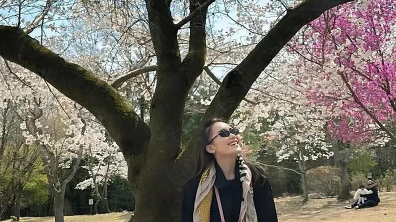 7 Potret Ayu Ting Ting Berburu Sakura di Jepang, Ajak Keluarga Besar