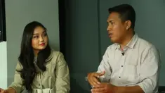 Richard Ahmad Supriyanto berbincang dengan presenter Liputan6.com, Annastasia Errine di Jakarta, Kamis (5/3/2015). Terkait penetapan dirinya menjadi Ketua Umum Jakmania periode 2014-2017 . (Liputan6.com/Gautama Adianto)
