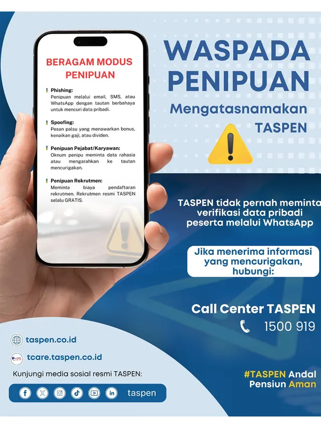 Marak Modus Penipuan, TASPEN Serukan Kewaspadaan dan Perlindungan Data Pribadi
