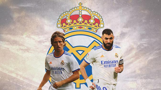 Real Madrid - Luka Modric dan Karim Benzema (Bola.com/Adreanus Titus)
