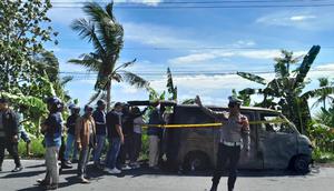 Mobil Isi Ulang ATM Terbakar (Foto: Fauza/Liputan6.com)