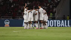 Aksi Timnas Indonesia U-23 pada laga final Piala AFF U-23 2025 (Abdul Aziz)