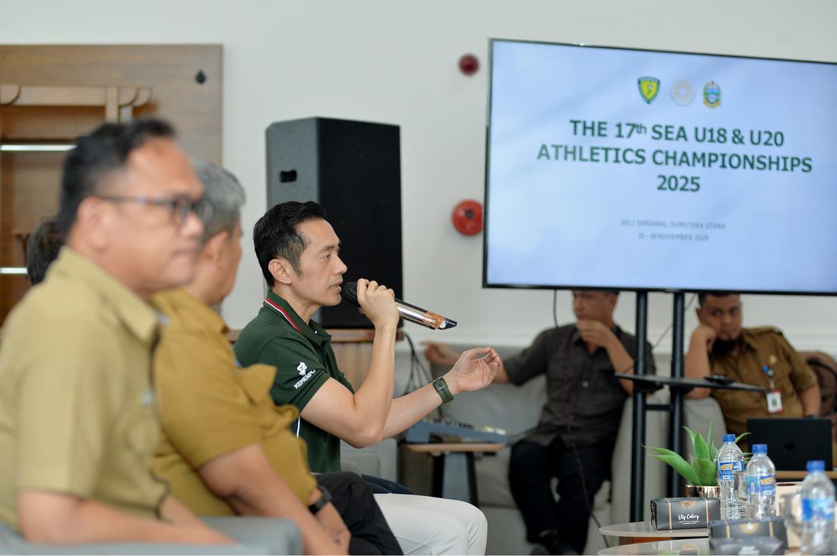 Dinas Pemuda dan Olahraga Provinsi Sumut melakukan Konferensi Pers terkait Provinsi Sumut sebagai Tuan Rumah SEA Athletics Championship 2025 yang merupakan event tahunan olahraga atletik untuk negara-negara Asia Tenggara.