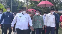 Menteri Desa, Pembangunan Daerah Tertinggal dan Transmigrasi (Mendes PDTT), Abdul Halim Iskandar kunjungi Sumbar, Jumat (27/8/2021).