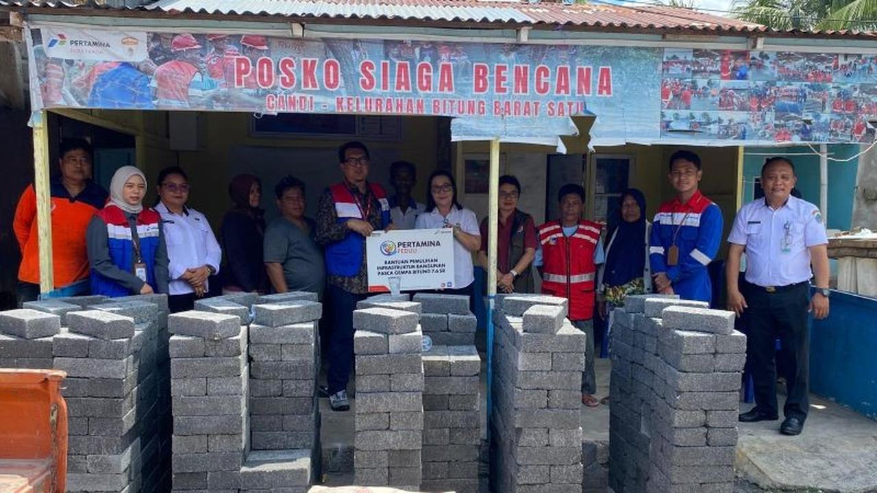 Pertamina Salurkan Bantuan Pemulihan Infrastruktur Pascagempa Bitung, Perkuat Kolaborasi Daerah