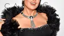 Salma Hayek Pinault menghadiri The Kering Foundation's Caring for Women Dinner di The Pool, New York, Amerika Serikat, 15 September 2022. Bintang Eternals itu memilih gaun hitam yang dipasangkan dengan perhiasan up-do dan rumit. (Photo by Evan Agostini/Invision/AP)