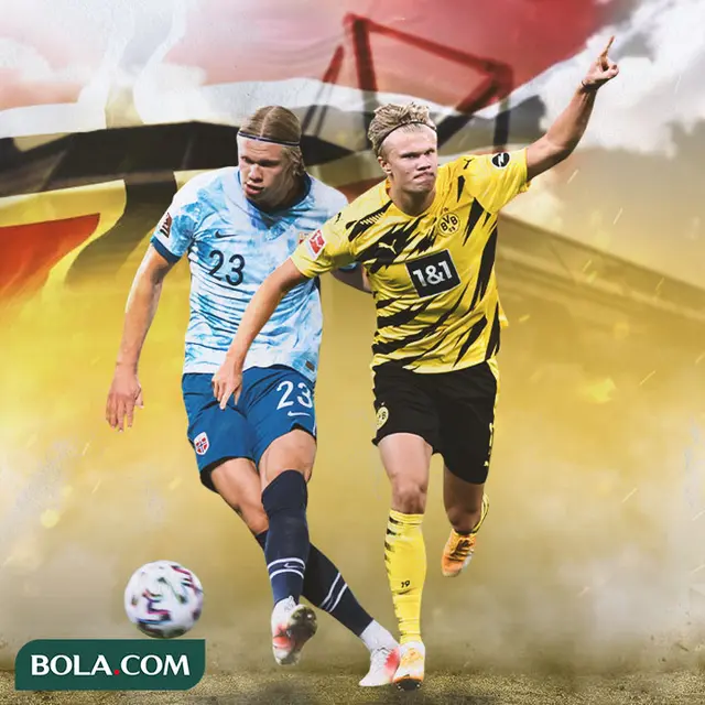 Ilustrasi - Erling Haaland Timnas dan Dortmund