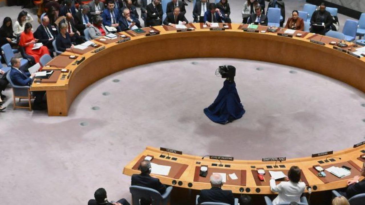 Ini menjadi pertama kalinya Dewan Keamanan PBB menuntut gencatan senjata dalam pertempuran Israel dan Hamas di Jalur Gaza yang meletus sejak 7 Oktober 2023.&nbsp;Angela Weiss/AFP