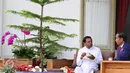 Presiden Jokowi dan Presiden Republik Sosialis Demokratik Sri Lanka Maithripala Sirisena berbincang di Istana Merdeka, Jakarta, Rabu (8/3). Pertemuan ini merupakan lanjutan sebelumnya, di sela penyelenggaraan KTT IORA ke-20. (Liputan6.com/Angga Yuniar)