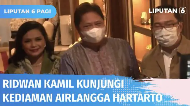 Ridwan Kamil kunjungi kediaman dinas Airlangga Hartarto dan langsung disambut hangat. Airlangga menyatakan silaturahmi membahas sejumlah hal di antaranya mengenai persoalan ekonomi Jawa Barat hingga perkembangan politik Tanah Air yang tidak menutup k...