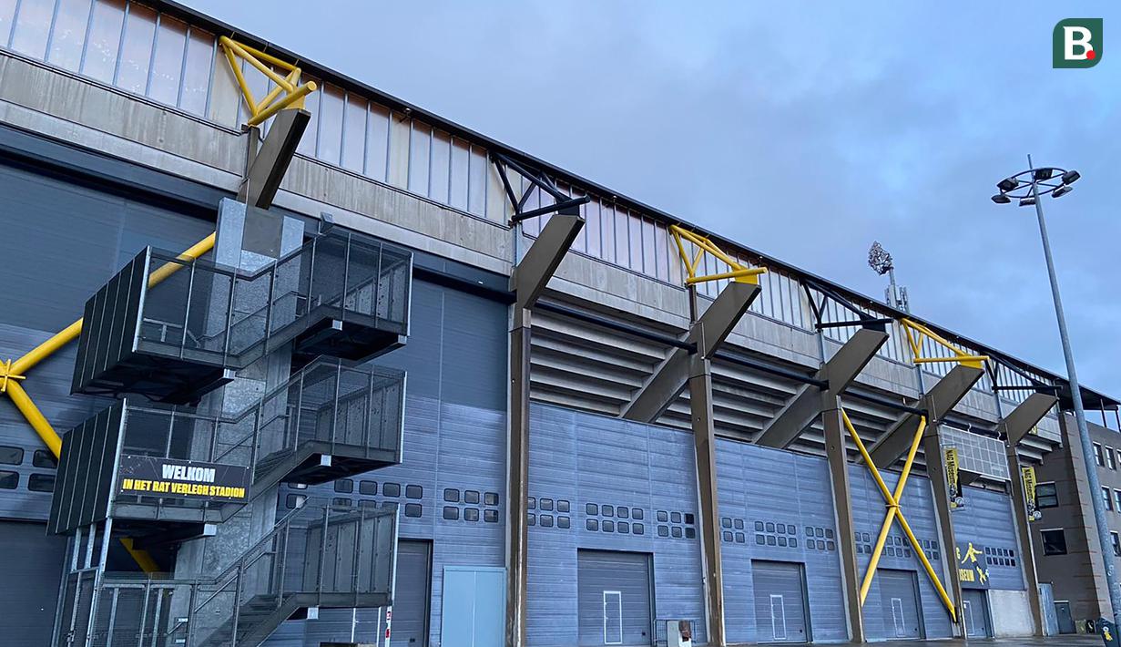 Rat Verlegh Stadion. Berkunjung ke stadion Rat Verlegh, kandang NAC Breda pada Minggu (17/1/2021) tatkala NAC bersiap tandang ke Jong PSV di Eerste Divisie. Sama sekali tidak ada aktivitas ditemui di sana. (Bola.com/Tito Sianipar)