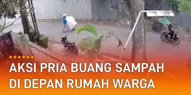 VIDEO: Tak Terpuji, Aksi Pria Buang Sampah Besar di Depan Rumah Warga