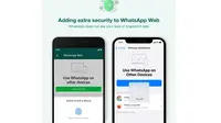 WhatsApp Web akan kehadiran fitur privasi baru yang menghubungkan fitur keamanan biometrik pada perangkat smartphone (Foto: WhatsApp)