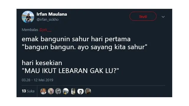 Bedanya Saat Emak Bangunin Sahur Hari Pertama Vs Terkahir