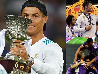 Berikut perjalanan Cristiano Ronaldo hingga berhasil menjadi pemain terbaik FIFA 2017. Diantaranya, mengantarkan Real Madrid menjuarai La Liga Spanyol dan Liga Champions. (Foto- foto Kolase EPA dan AFP)