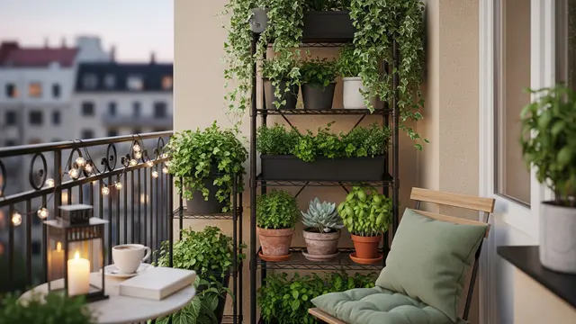 Model Rak Tanaman untuk Balkon Sempit (AI Generated)