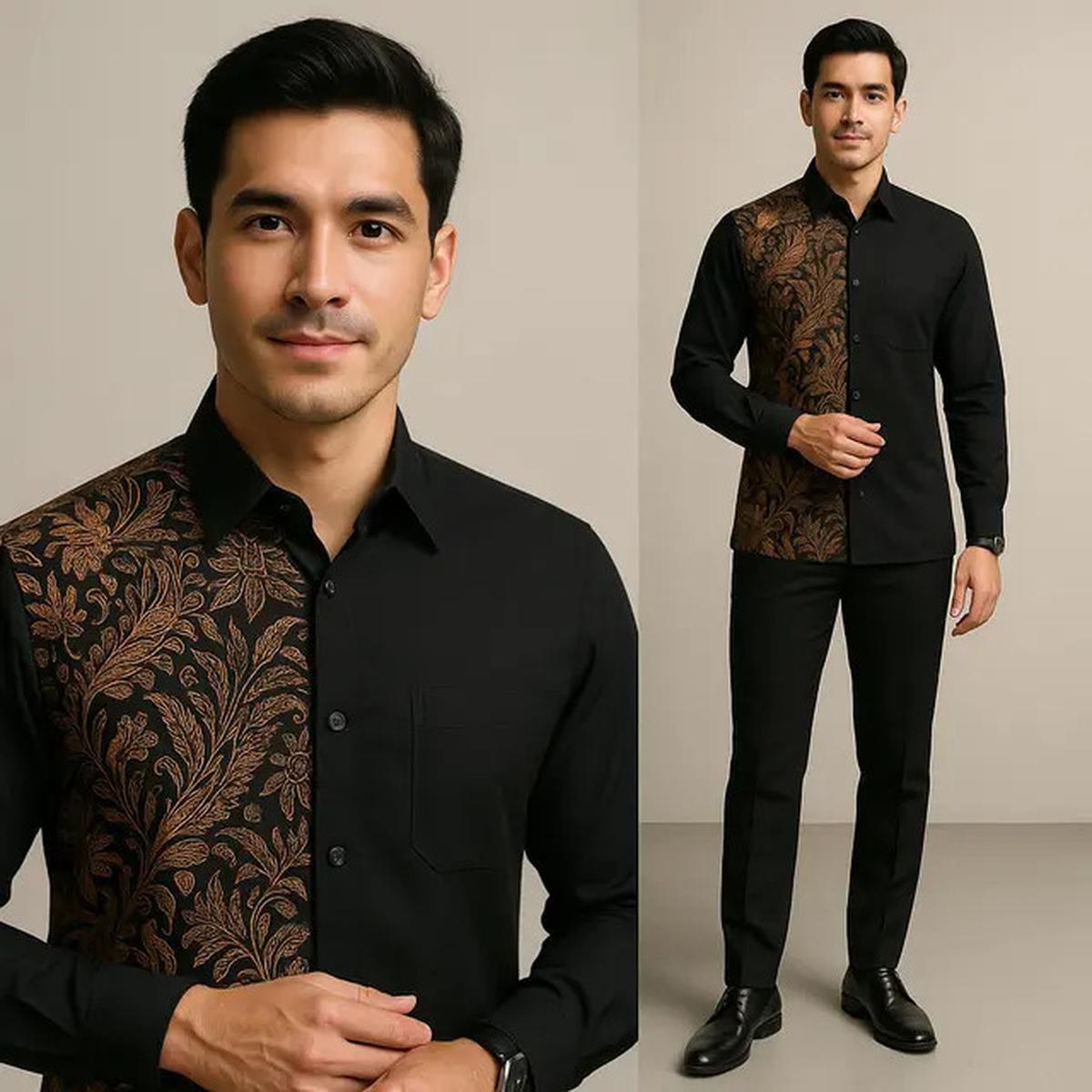 10 Model Baju Batik Pria Kombinasi Hitam, Ini Padu Padan yang Bikin Kamu Tampil Keren saat Kondangan