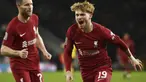 Harvey Elliott berhasil mengantarkan Liverpool melaju ke putaran keempat Piala FA 2022/2023 setelah mengalahkan Wolves pada laga yang berlangsung di Stadion Molineux, Rabu (18/1/2023) dini hari WIB. Ia menjadi satu-satunya pencetak gol di pertandingan tersebut. (AP Photo/Rui Vieira)