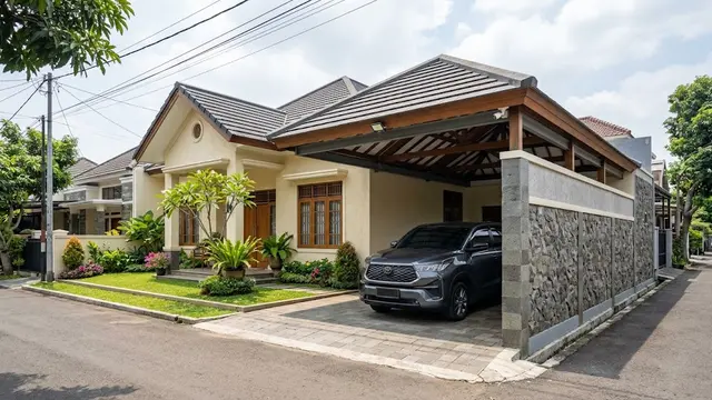 Desain Carport Rumah Tanpa Pagar