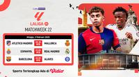 Jadwal Siaran Langsung Liga Spanyol 2024/2025 Matchweek 22 di Vidio.com. (sumber: doc.vidio.com)