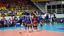 <p>Selebrasi para pemain Timnas voli putri Thailand merayakan kemenangan 3-1 (25-19, 25-17, 24-26, 25-17) atas Indonesia pada laga final turnamen bola voli putri U-18 Princess Cup 2024 di Nakhom Pathon, Thailand, Kamis (13/6/2024). (Dok. PBVSI)</p>