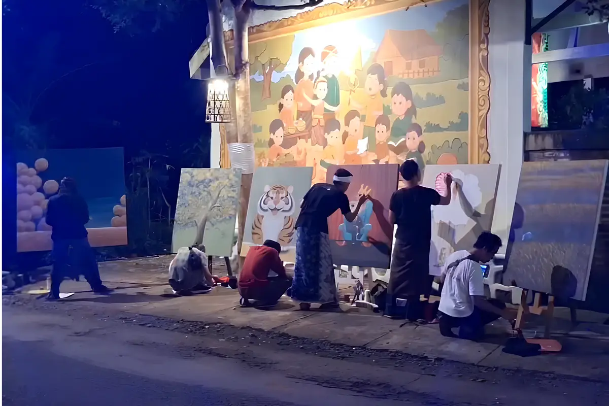 Dari Kandang Ayam, Desa Ini Jadi Cartoon Village Pertama di Indonesia dengan Lukisan Sepanjang 350 Meter