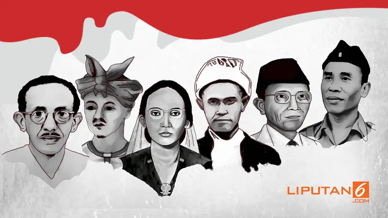 Banner Infografis 6 Pahlawan Nasional 2018