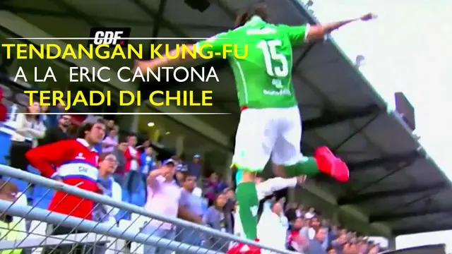 Video kekerasan yang dilakukan Sebastian Pol striker Argentina di LIga Chile mirip dengan tendangan kung-fu Eric Cantona pada tahun 1995.