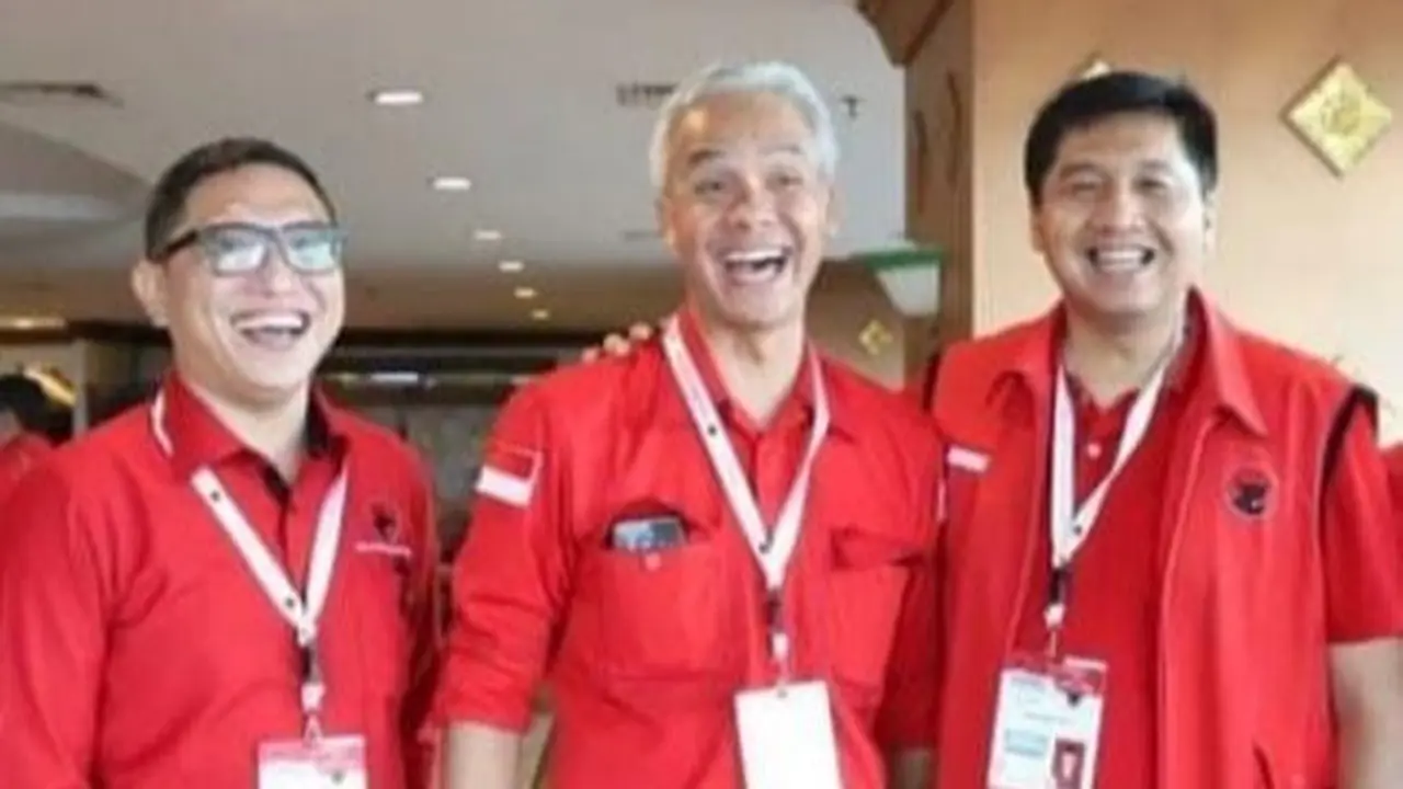Bakal calon presiden Ganjar Pranowo bersama Maruarar Sirait, dan Brando Susanto.