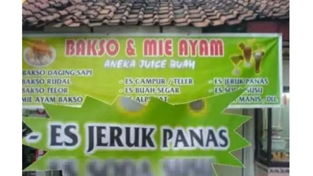 6 Spanduk Nyeleneh Penjual Mi Ayam Ini Bikin Geleng Kepala