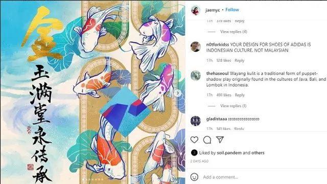 Tangkapan layar komentar warganet di Instagram Jaemy Choong, @jaemyc