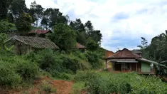 Bangunan terbengkalai yang ditinggalkan di Kampung Cigobang, Lebak, Banten, Sabtu (20/3/2021). Kampung itu ditinggalkan sekitar 154 KK karena mengalami trauma, tidak memiliki biaya perbaikan dan khawatir potensi bencana akibat stuktur tanah yang labil terjadi kembali. (Liputan6.com/Herman Zakharia)